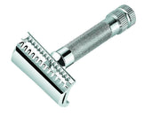 Merkur 37C 2-Piece DE Safety Razor, Slantbar Comb, Knurled Extra Thick Handle (HD), Chrome