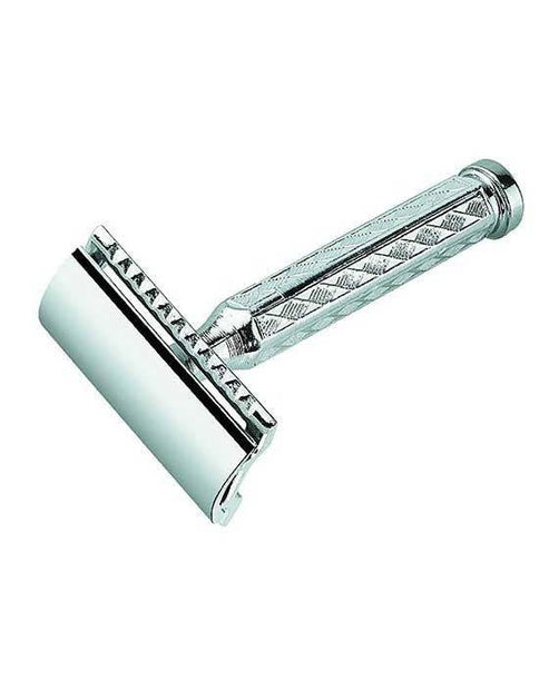 Merkur 42C 3-Piece DE Safety Razor, Closed Comb, Classic 1906 Etched Handle, Chrome