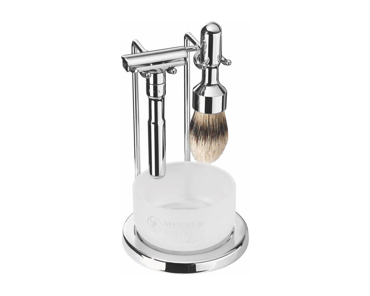 Merkur 4751 – Stand for Future Razor and Brush, Bright Chrome Finish