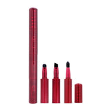 Ruby Hammer Magnetic Brush Set 01 featuring compact, stackable red brushes for seamless makeup application. Perfect for eyes, lips, and brows.