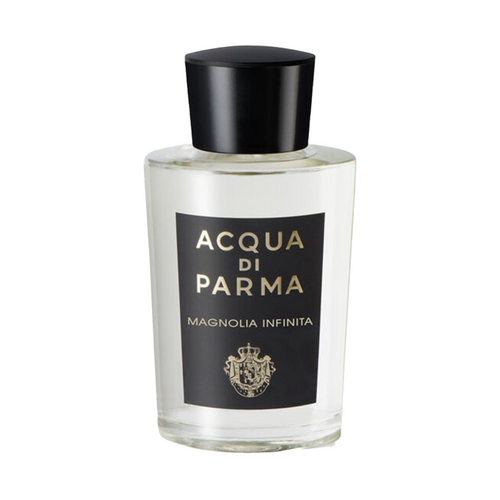 Acqua Di Parma Magnolia Infinita EDP 100ml bottle with refined black and gold label, a premium citrus floral scent for women.