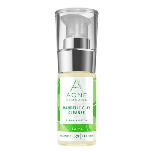 Rhonda Allison Mandelic Clay Cleanse 30ml face wash with AHA & BHA exfoliation for acne-prone skin. Detoxifying clay formula for clear skin.