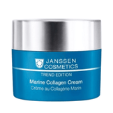 Janssen Cosmetics Cream - Marine Collagen Anti-Ageing in a blue jar with silver lid. Face cream for lifting and wrinkle reduction.