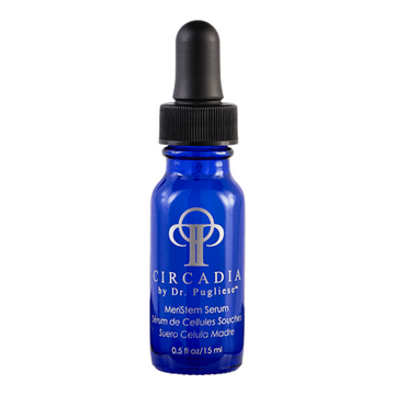 Circadia MeriStem Serum 15ml in a blue dropper bottle, designed to reduce signs of aging and protect skin with apple and Edelweiss stem cells.
