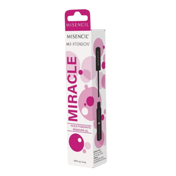 Misencil Miracle Remover Oil - eyelash extension remover oil in 15ml packaging, hydrates and maintains lash health, ideal for eye makeup removal.