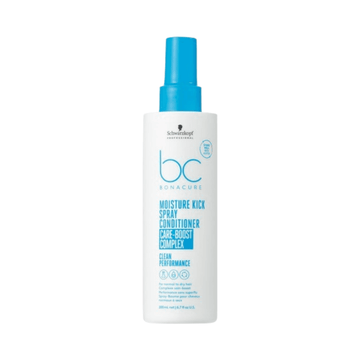 Bonacure Moisture Kick Spray Conditioner Hair Conditioner from eSkinStore in 200ml bottle, ideal for hydrating and enhancing hair shine.