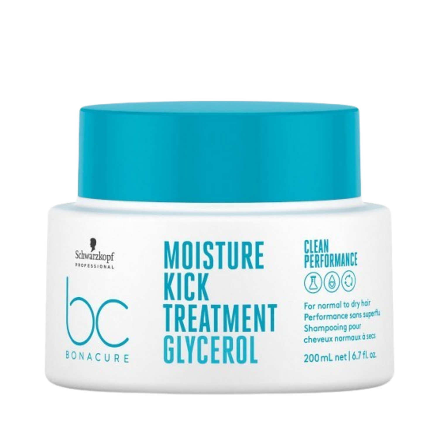 Schwarzkopf Bonacure Moisture Kick Treatment with Glycerol, hydrating hair treatment for normal to dry hair, 6.76 fl oz.