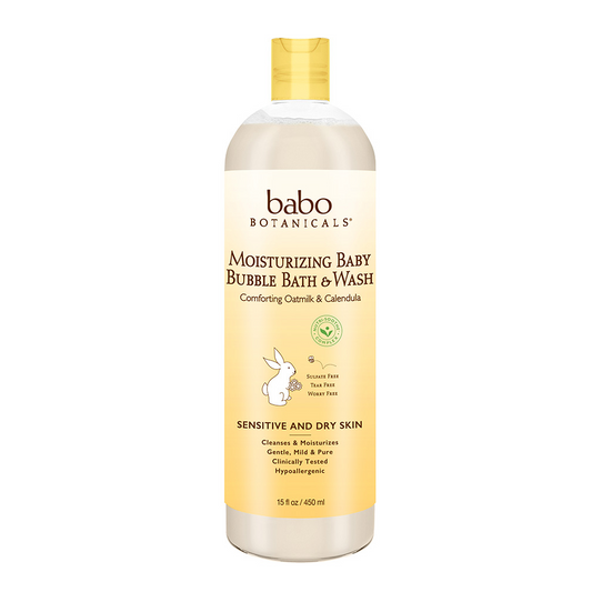 Babo Botanicals Bain moussant et nettoyant hydratant pour bébé