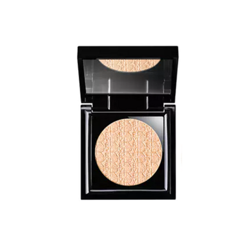 RVB Lab Mono Eyeshadow - Sparkly Sand in open black compact, showcasing shimmering beige tone ideal for adding sparkle to eye makeup looks.
