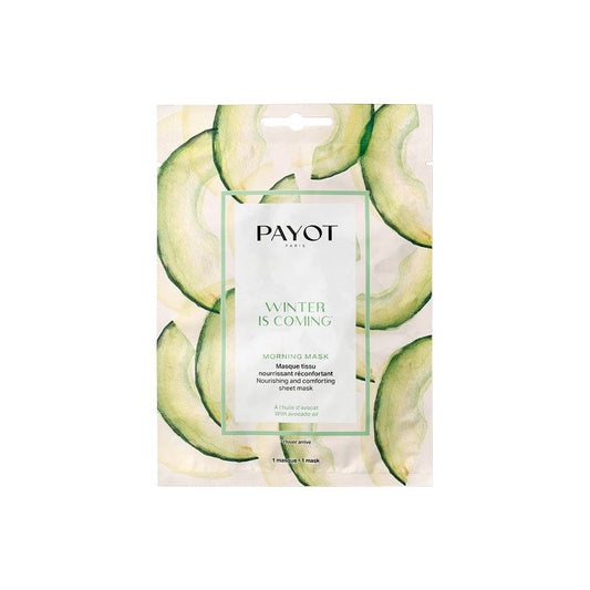 Payot Morning Masks - Édition Winter Care à base d'huile d'avocat hydratante. Parfait pour des soins de la peau rapides et respectueux de l’environnement par temps froid.