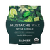 Badger Balms Mustache Wax pour hommes, offrant une souplesse naturelle et une brillance brillante avec de la cire d'abeille, idéale pour les routines quotidiennes de rasage et de toilettage.