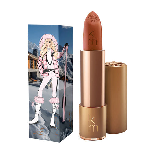 Karen Murrell Lipstick - Natural Nude Lipstick | 4 ml / 0.14 oz in blush pink with nautical-themed box art of a woman on a yacht with a dog.