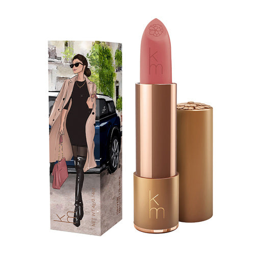 Karen Murrell Lipstick - Natural Nude Lipstick | 4 ml / 0.14 oz in brick red with fantasy-themed box showing a woman in a layered gown with butterflies.