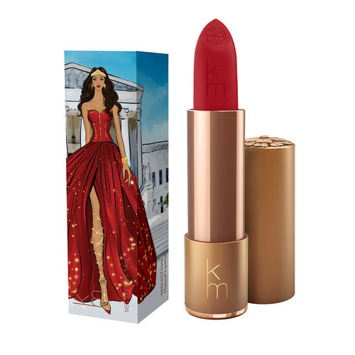 Karen Murrell Lipstick - Natural Nude Lipstick | 4 ml / 0.14 oz in bright red with ballerina-themed box art of a woman dancing in a white leotard.