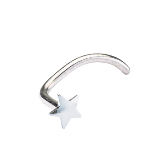 Blomdahl Nose Star - Titane argenté (broche de forme incurvée) (3 mm)