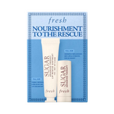 Fresh Nourishment To The Rescue Sugar Lip Treatment Duo in blue gift box with full-size lip ointment and therapy balm for soft, nourished lips.