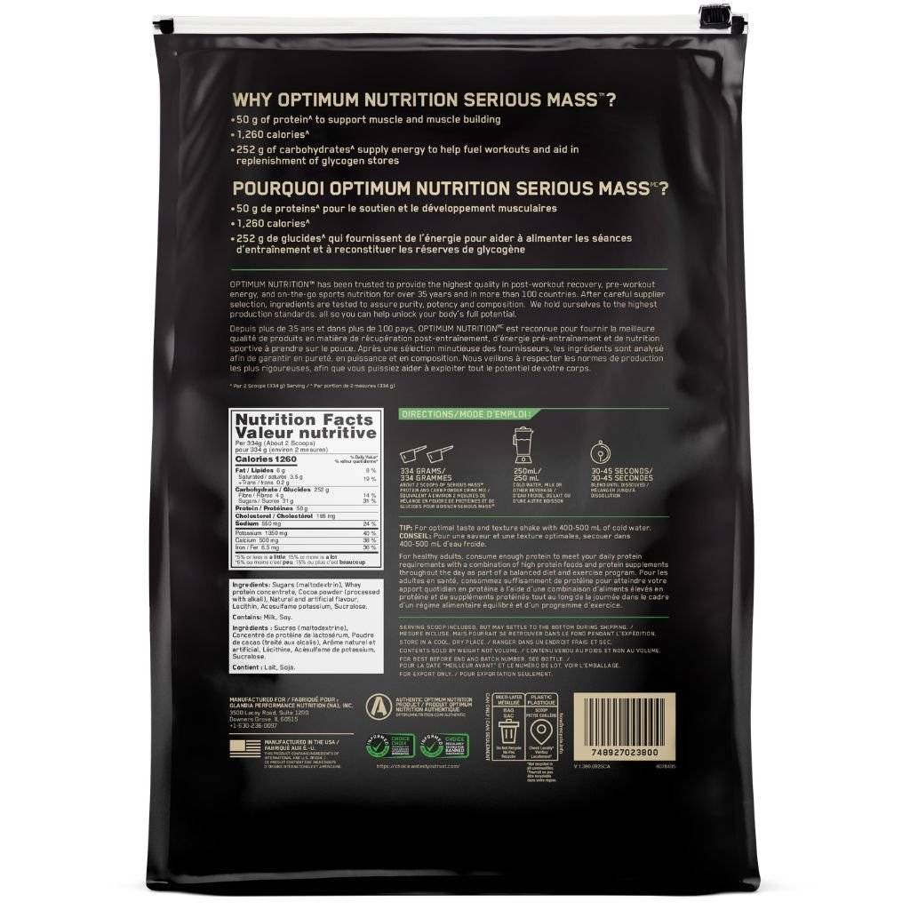Optimum Nutrition SERIOUS MASS, 12lbs
