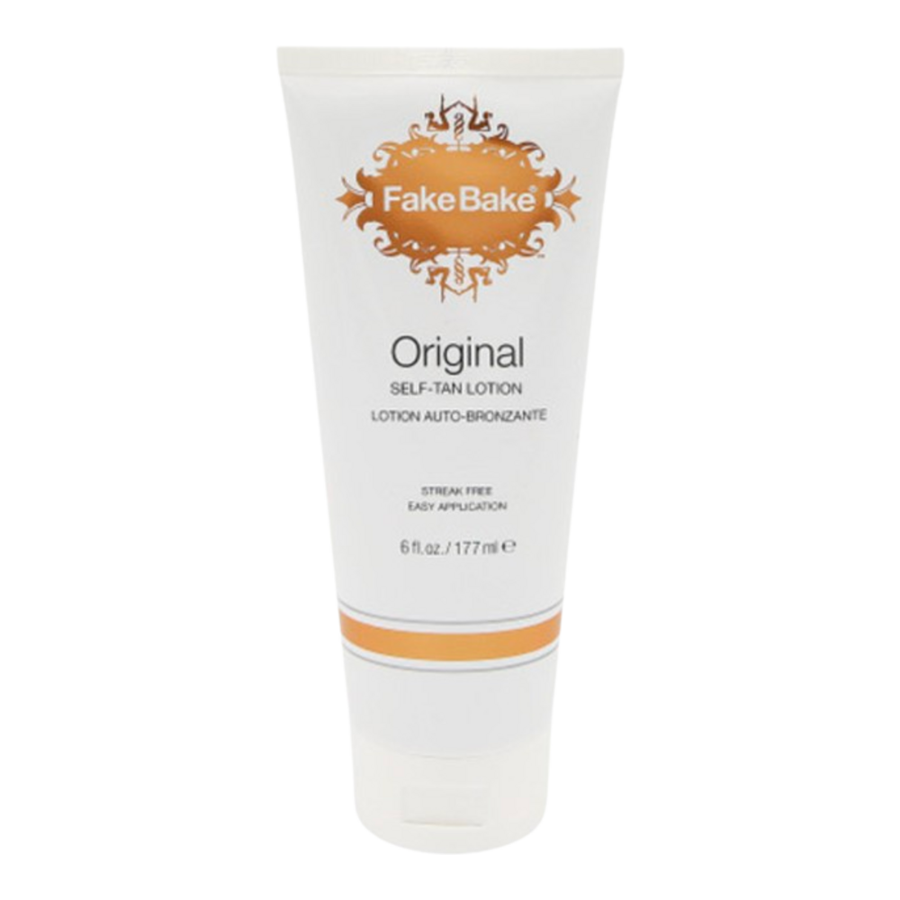 Fake Bake Original Self-Tan Lotion 6 fl oz tube with easy-glide formula for streak-free sunless tanning. Ideal for full-body application.