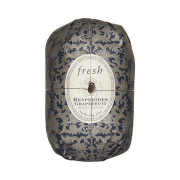 Fresh Oval Soap - Grapefruit Fresh Body Soap wrapped in elegant navy and silver floral paper with moisturizing shea butter for invigorating cleansing.