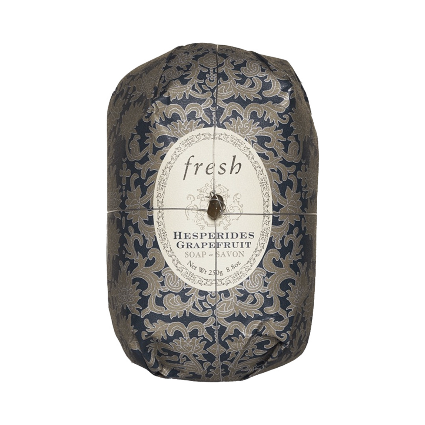 Luxury Fresh Oval Soap - Hesperides Grapefruit scent in decorative packaging, ideal for body wash routines with rich lather and refreshing citrus aroma.