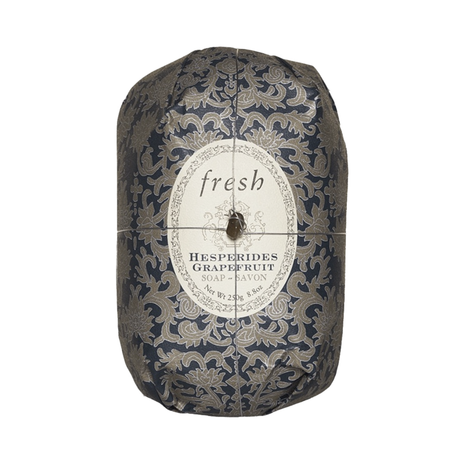 Luxury Fresh Oval Soap - Hesperides Grapefruit scent in decorative packaging, ideal for body wash routines with rich lather and refreshing citrus aroma.