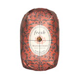 Mangosteen Soap Oval by Fresh, featuring shea butter in a decorative wrap, ideal for nourishing skin in the body wash and shower gel category.