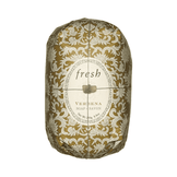 Fresh Oval Soap Verbena - Vegetable Body Soap wrapped in elegant gold floral paper, ideal for moisturizing and refreshing body care routines.