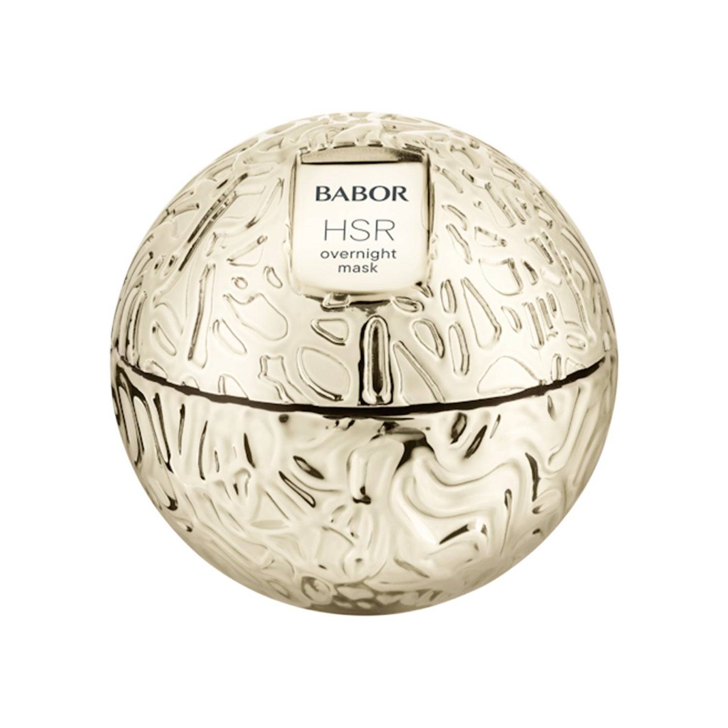 Babor HSR Overnight Mask for face in premium gold packaging. A high-end skin care mask for anti-aging and overnight skin rejuvenation.