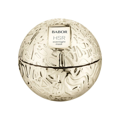 Babor HSR Overnight Mask for face in premium gold packaging. A high-end skin care mask for anti-aging and overnight skin rejuvenation.