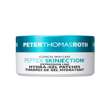 Peter Thomas Roth Peptide Skinjection Hydra-Gel Patches jar for smoothing expression lines around eyes and brows. Ideal face serum treatment for anti-aging.