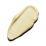 Creamy texture of Peptides & Omegas Firming Eye Cream shown in a smooth beige swatch, ideal for moisturizing and firming under-eye skin.