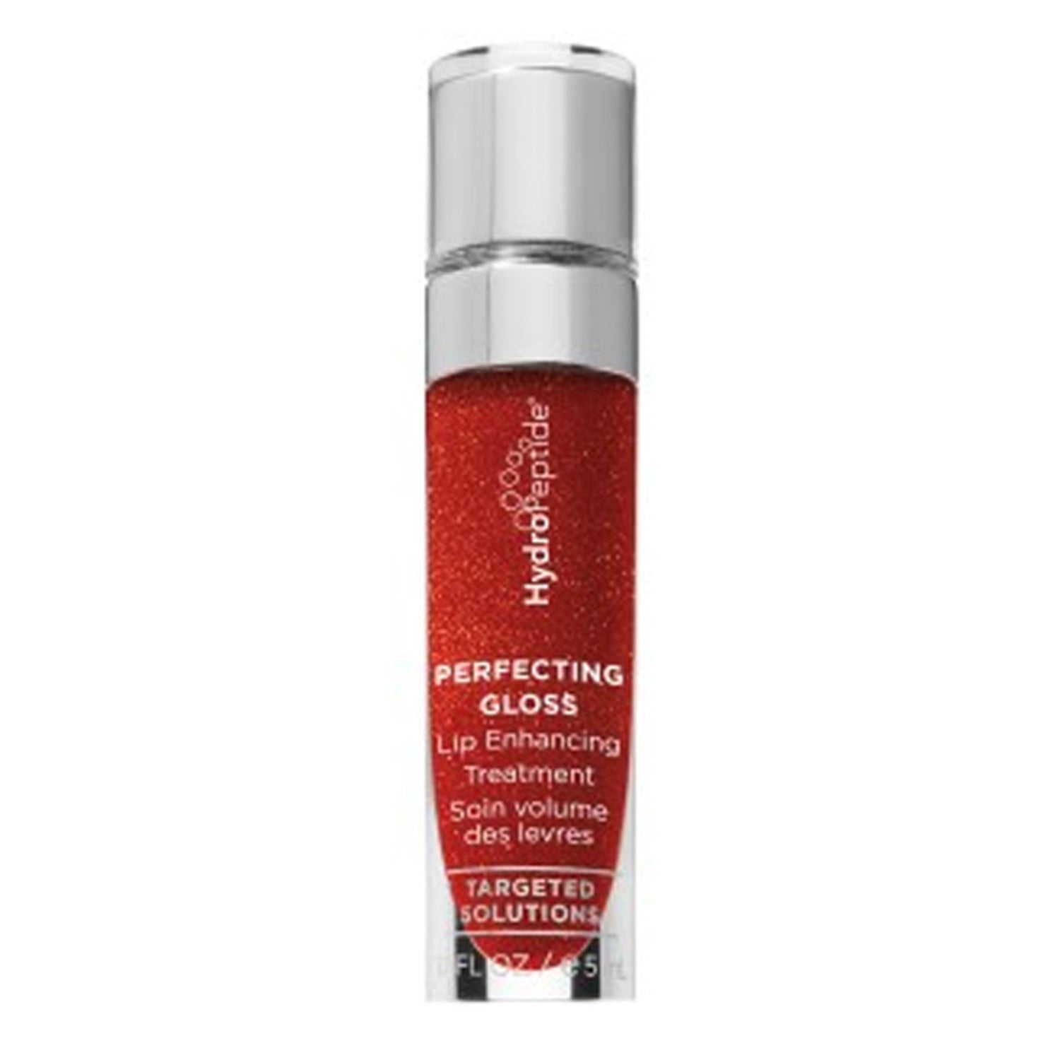 HydroPeptide Lip Gloss - Santorini Red features a shimmering red formula that plumps and hydrates lips. Lip enhancing treatment with peptides and hyaluronic acid.