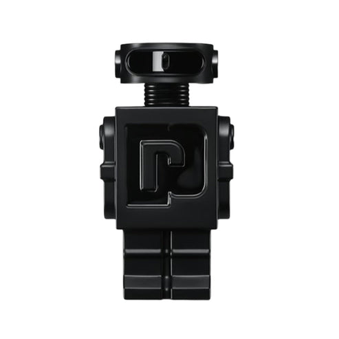 Men's fragrance Paco Rabanne Phantom Parfum in a futuristic black robot design, ideal for body and lifestyle scent collections.