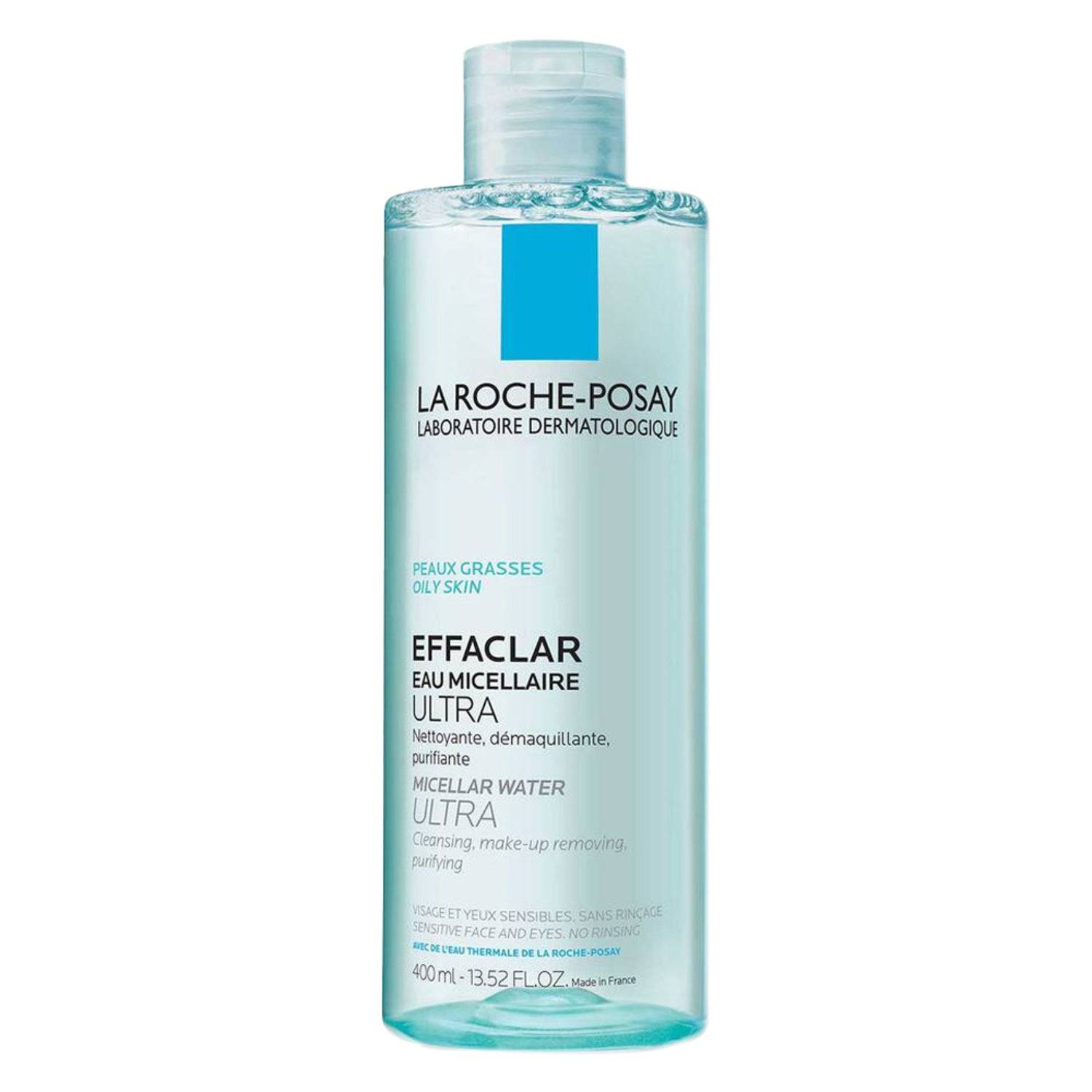 La Roche-Posay Effaclar Micellar Water Ultra cleanser for oily skin. Ideal facial cleanser for removing impurities and excess oil without rinsing.