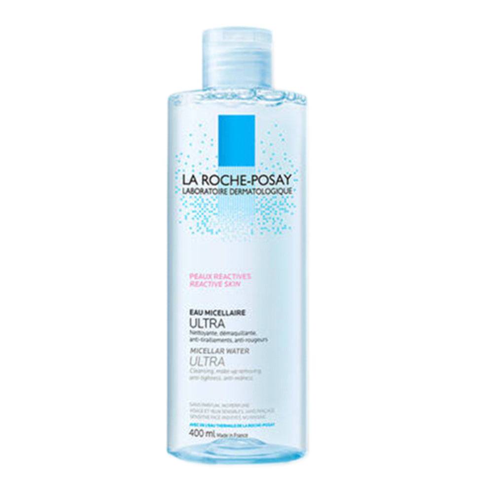 La Roche Posay Micellar Solution - Gentle Face Cleanser for sensitive skin in a 400ml clear bottle. Ideal for removing makeup and soothing redness.