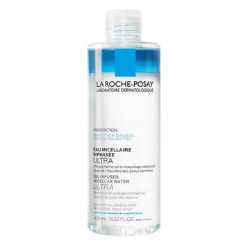 La Roche Posay Micellar Solution 400ml face wash cleanser for sensitive skin. Gently removes waterproof makeup while maintaining skin's pH balance.