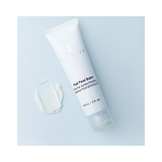 Circadia Post Peel Balm tube with cream swatch on light blue background, highlighting texture and soothing skincare benefits.