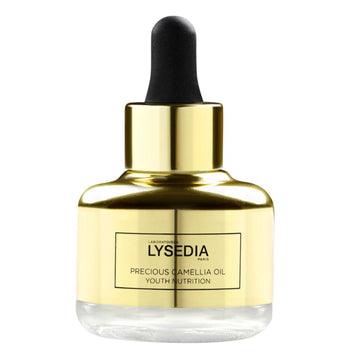 LYSEDIA Camellia Oil - Youth Nutrition in a gold dropper bottle, ideal face oil for dry and mature skin care routines.