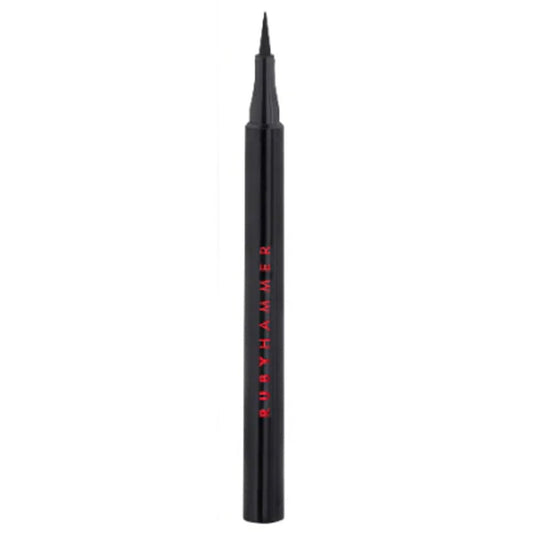 Ruby Hammer Precision Liquid Eyeliner med ultrafin spets för att skapa fina eller dramatiska linjer. Elegant svart penndesign med rött varumärke.