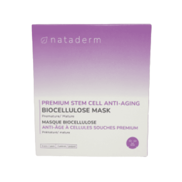 Nataderm Stem Cell Mask - Anti-Aging Face Mask for youthful skin. Biocellulose formula targets premature aging for radiant, firm complexion.