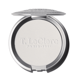 T LeClerc Pressed Powder in translucent white shade with anti-aging formula for a natural finish. Ideal for setting makeup and reducing shine.