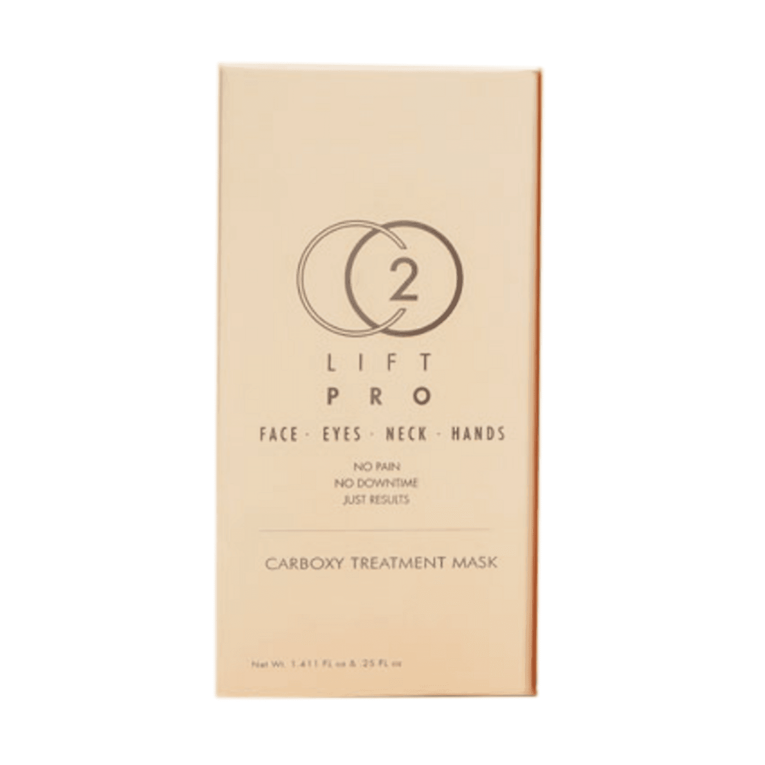 CO2Lift Pro carboxy treatment mask packaging for skin rejuvenation. Ideal for professional or at-home use in skin care routines.