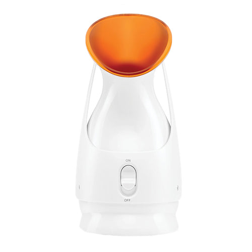 Dr Dennis Gross Facial Steamer - Hydrating Professional Device featuring a white body and orange steam cone, ideal for clarifying and moisturizing skin.