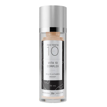 Pro Youth Vita 10 Complex - Vitamin Serum in 30mL bottle for daily skin care. A Rhonda Allison face serum rich in Vitamin C, Hyaluronic Acid, and Resveratrol.