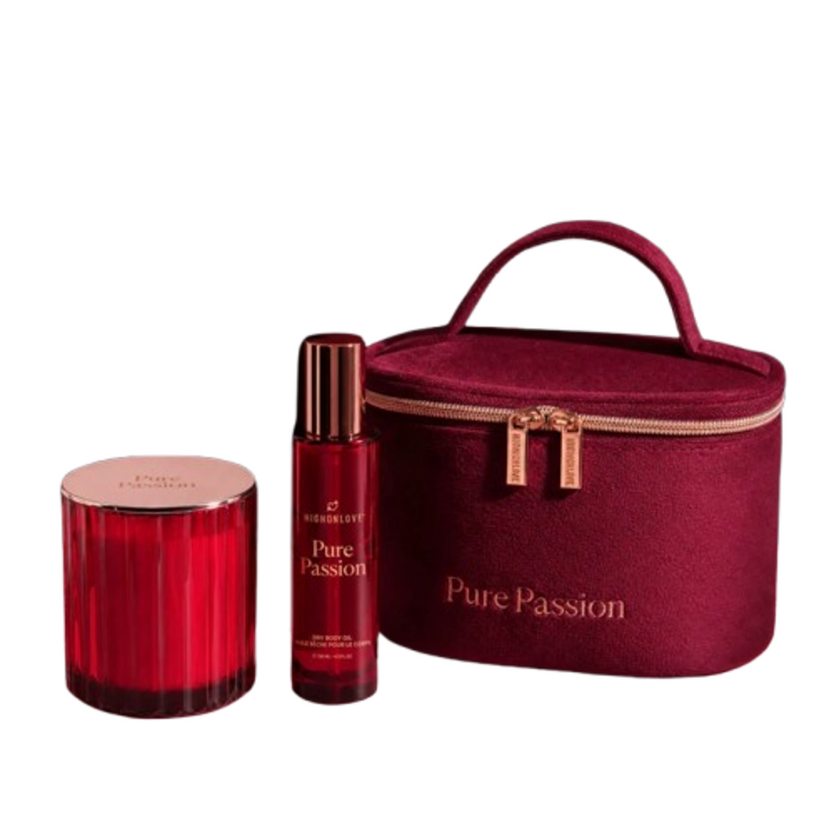 High on Love Pure Passion Candle and Dry Oil Gift Set