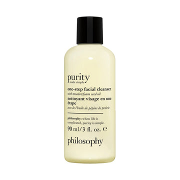 Purity Facial Cleanser - Philosophy 90ml bottle with meadowfoam seed oil. One-step face wash for gentle cleansing and hydration in skin care routine.