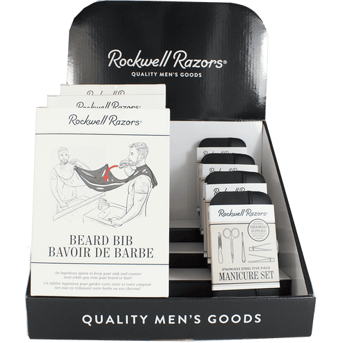 Rockwell Razors Beard Bib and Manicure set Display Bundle