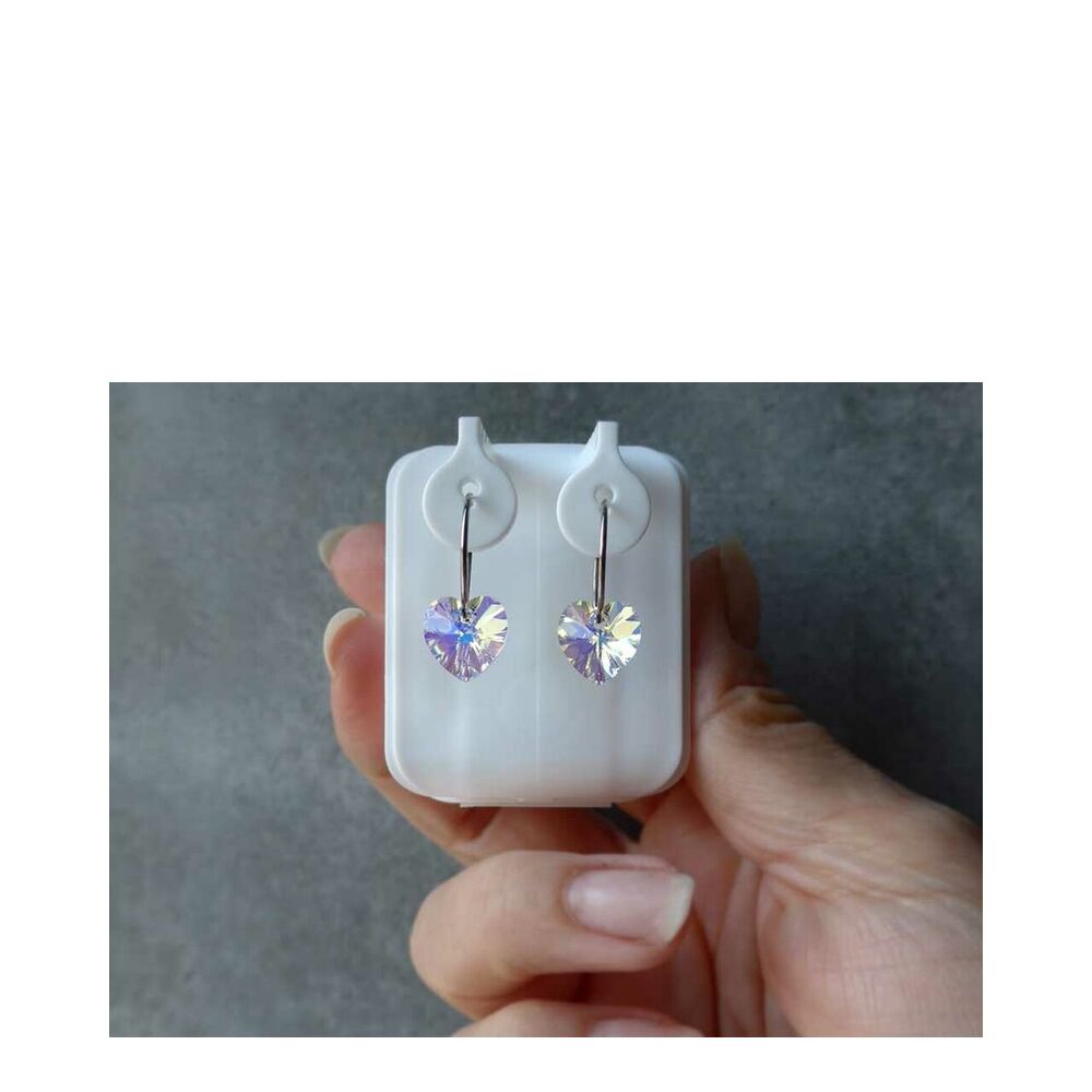 Blomdahl Rainbow Heart - Natural Titanium Ear Ring (10mm)