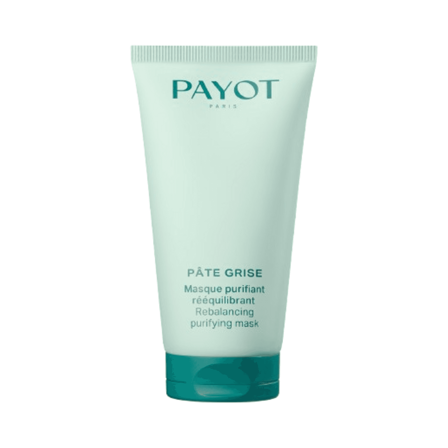Payot Rebalancing Purifying Mask in mint green tube packaging. Purifying face mask for pore tightening and oil control in skincare routine.