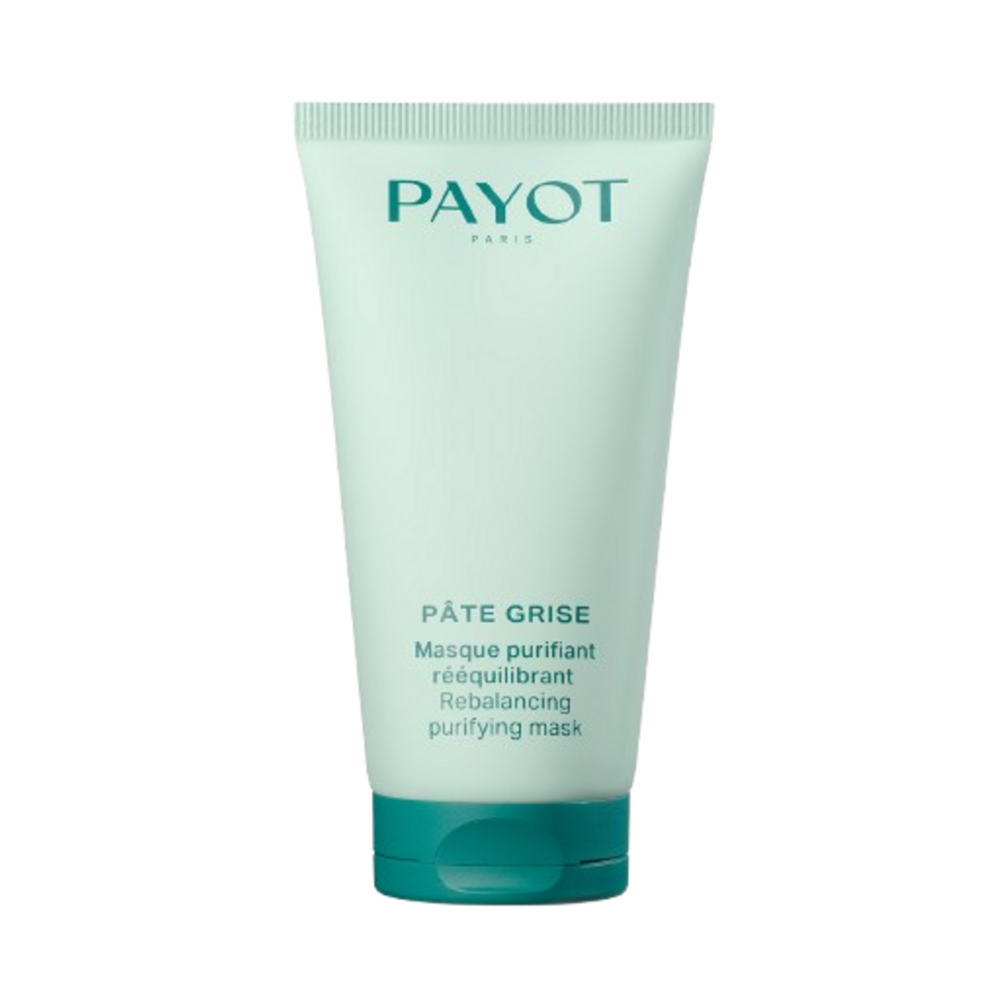 Payot Rebalancing Purifying Mask tube with green cap, ideal for oil control and pore refining in facial skincare treatments.